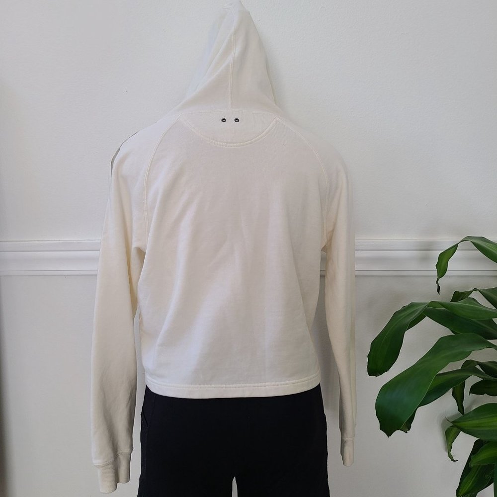 Converse Off White Cropped Cotton French Terry Pullover Hoodie  Womens SP - Picture 12 of 13